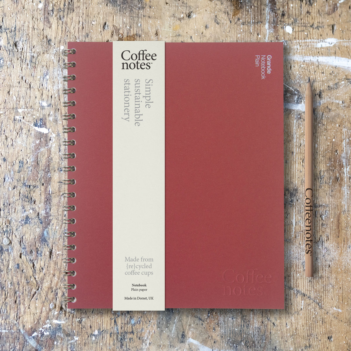 Cherry Wirebound Notebook (Plain)
