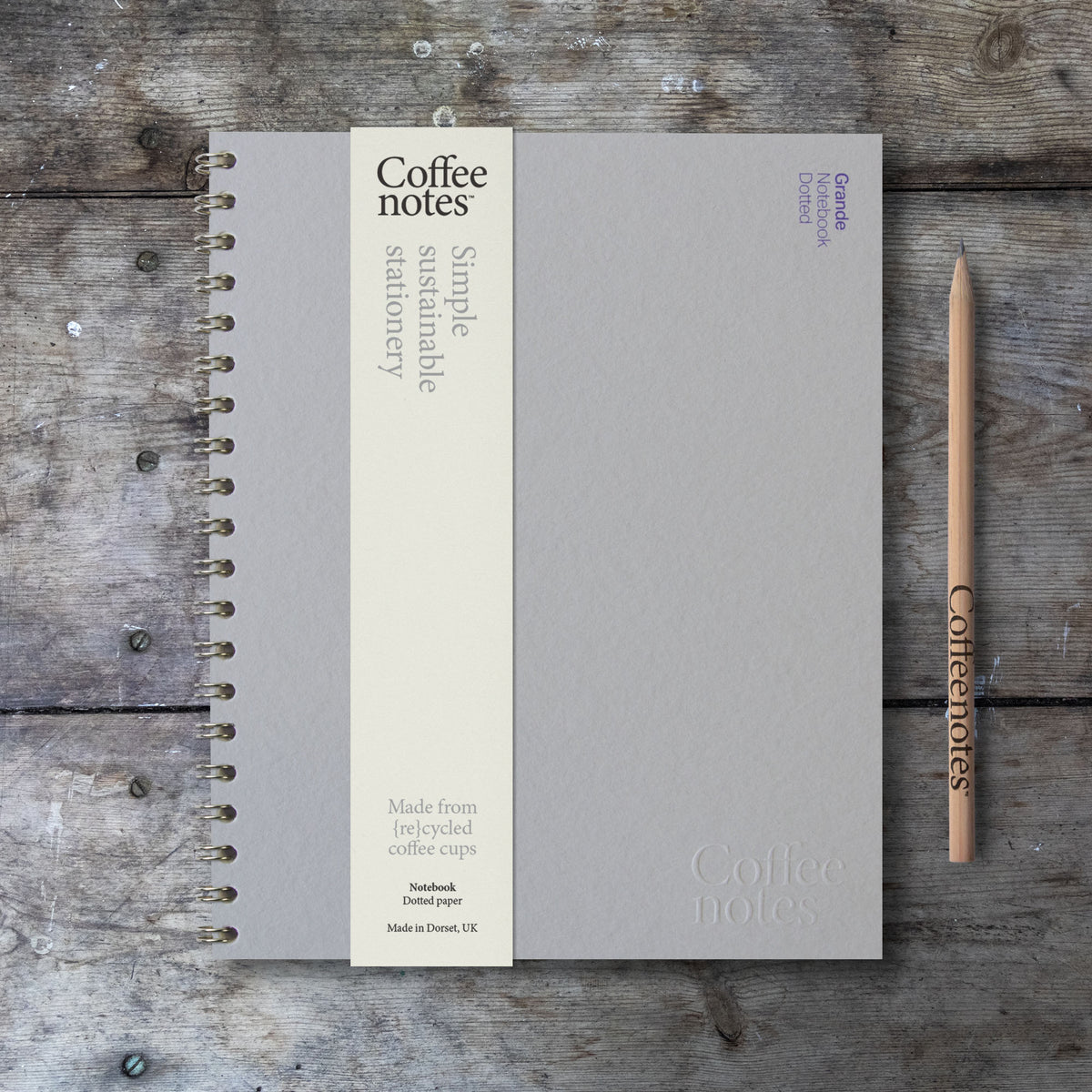 Grey Wirebound Notebook (Dotted)