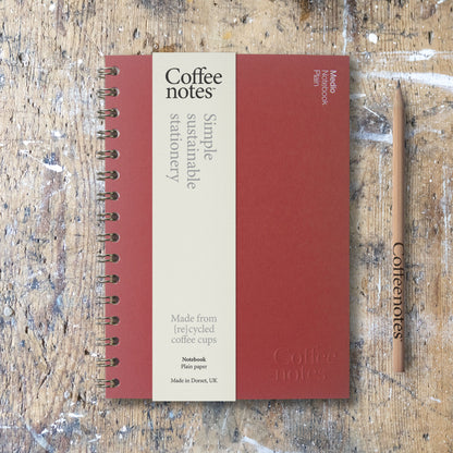 Cherry Wirebound Notebook (Plain)