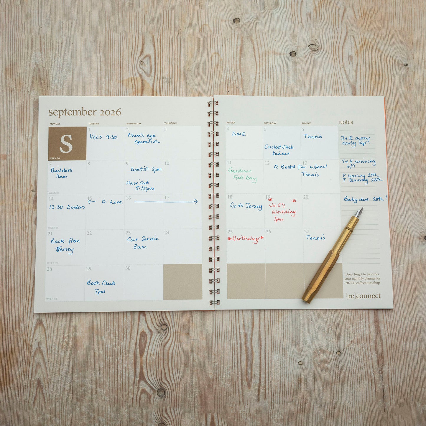 Espresso Monthly Planner 2026