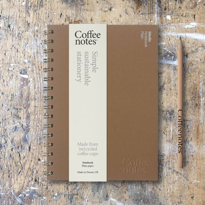 Hazelnut Wirebound Notebook (Plain)