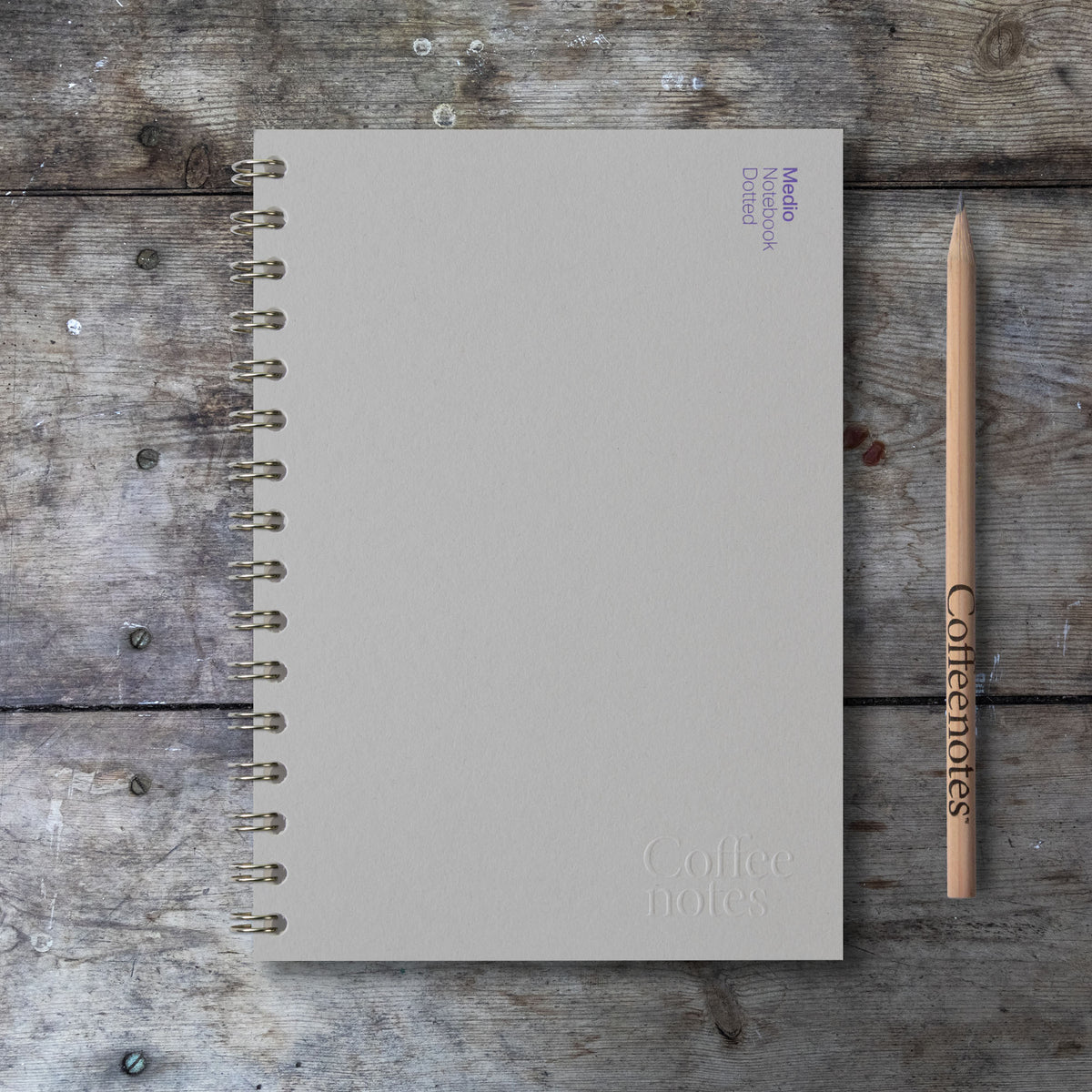 Grey Wirebound Notebook (Dotted)
