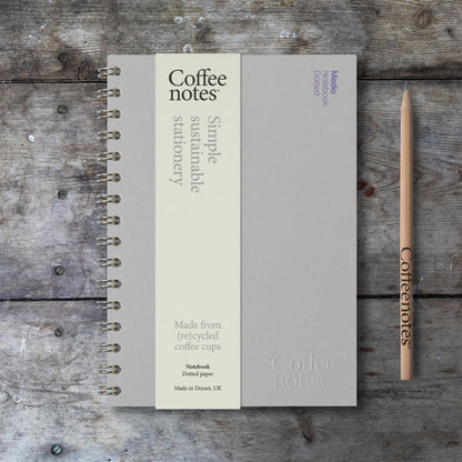 Grey Wirebound Notebook (Dotted)