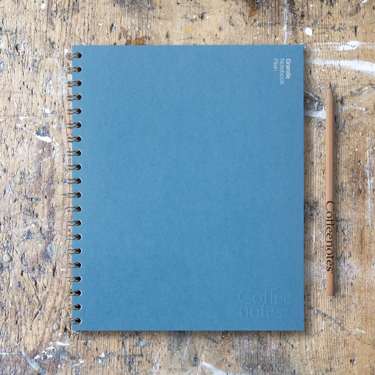 Deep Blue Wirebound Notebook (Plain)