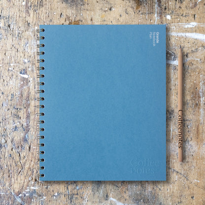 Deep Blue Wirebound Notebook (Plain)