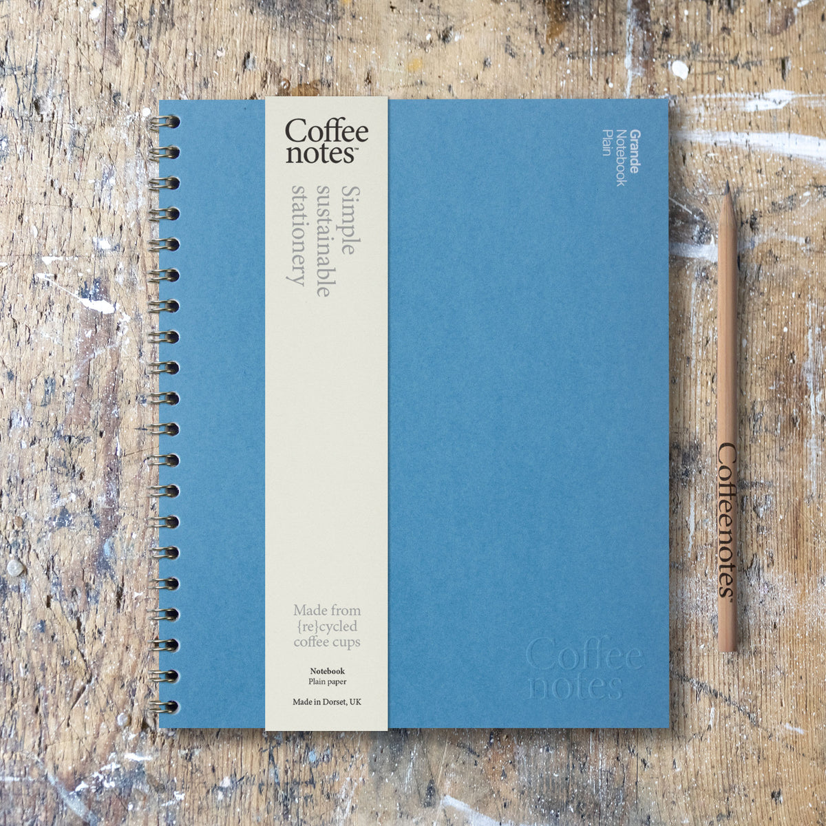 Deep Blue Wirebound Notebook (Plain)