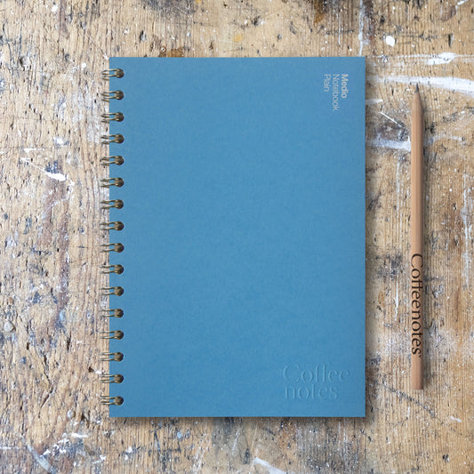 Deep Blue Wirebound Notebook (Plain)