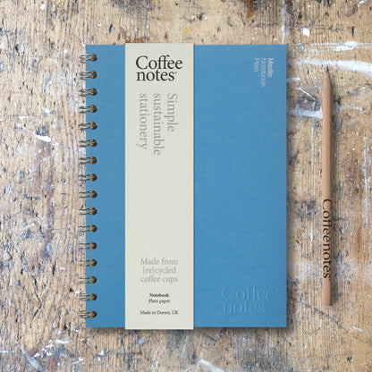 Deep Blue Wirebound Notebook (Plain)