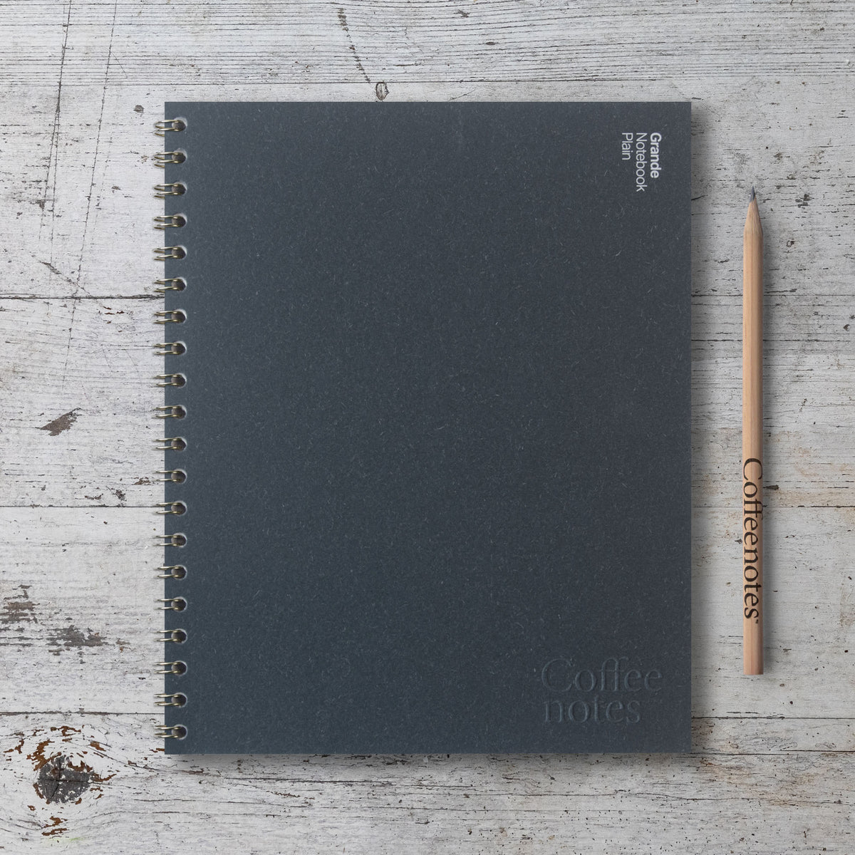 Navy Wool Wirebound Notebook (Plain)