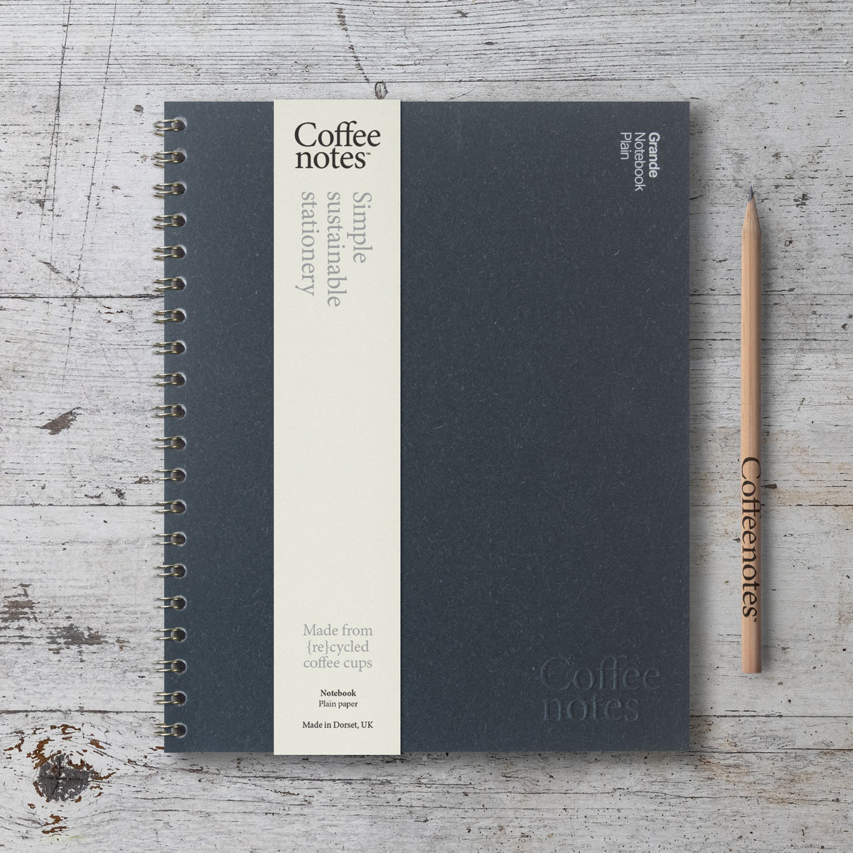Navy Wool Wirebound Notebook (Plain)