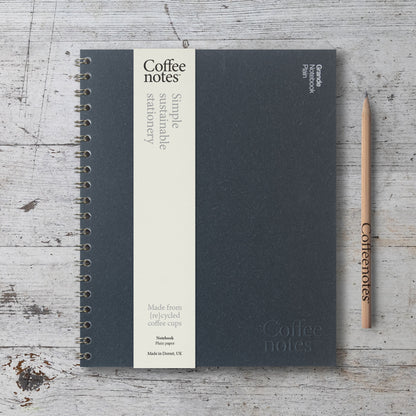 Navy Wool Wirebound Notebook (Plain)