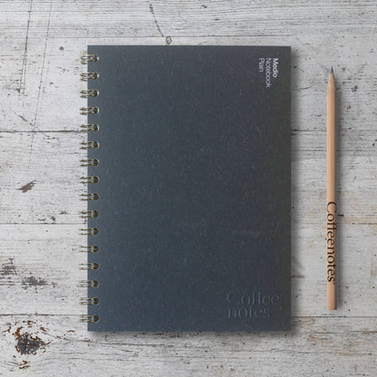 Navy Wool Wirebound Notebook (Plain)