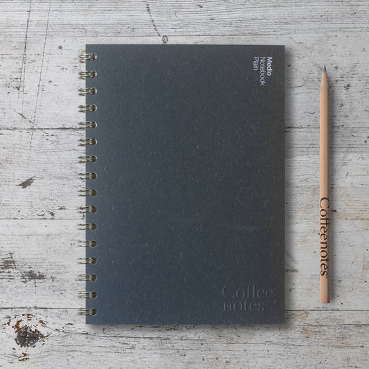 Navy Wool Wirebound Notebook (Plain)