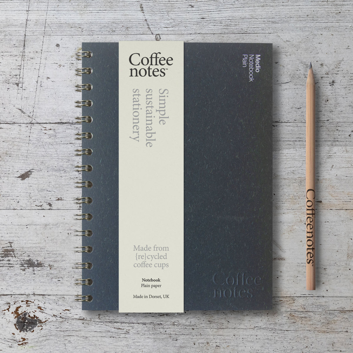Navy Wool Wirebound Notebook (Plain)