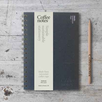 Navy Wool Wirebound Notebook (Plain)