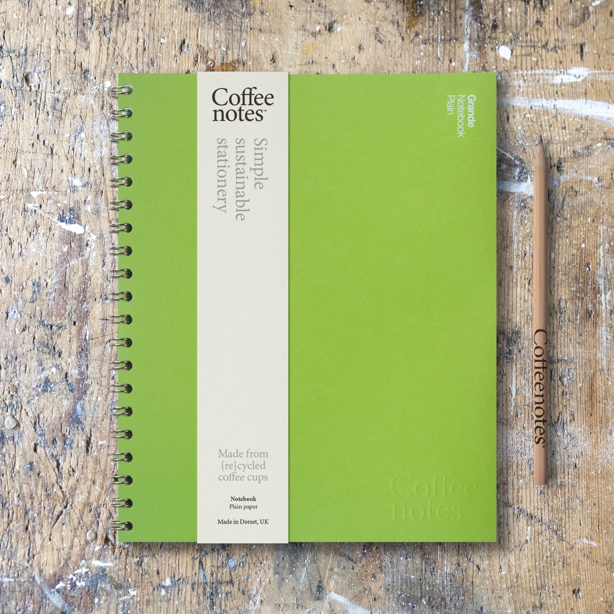 Lime Green Wirebound Notebook (Plain)