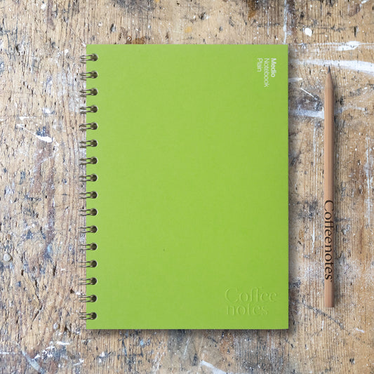 Lime Green Wirebound Notebook (Plain)