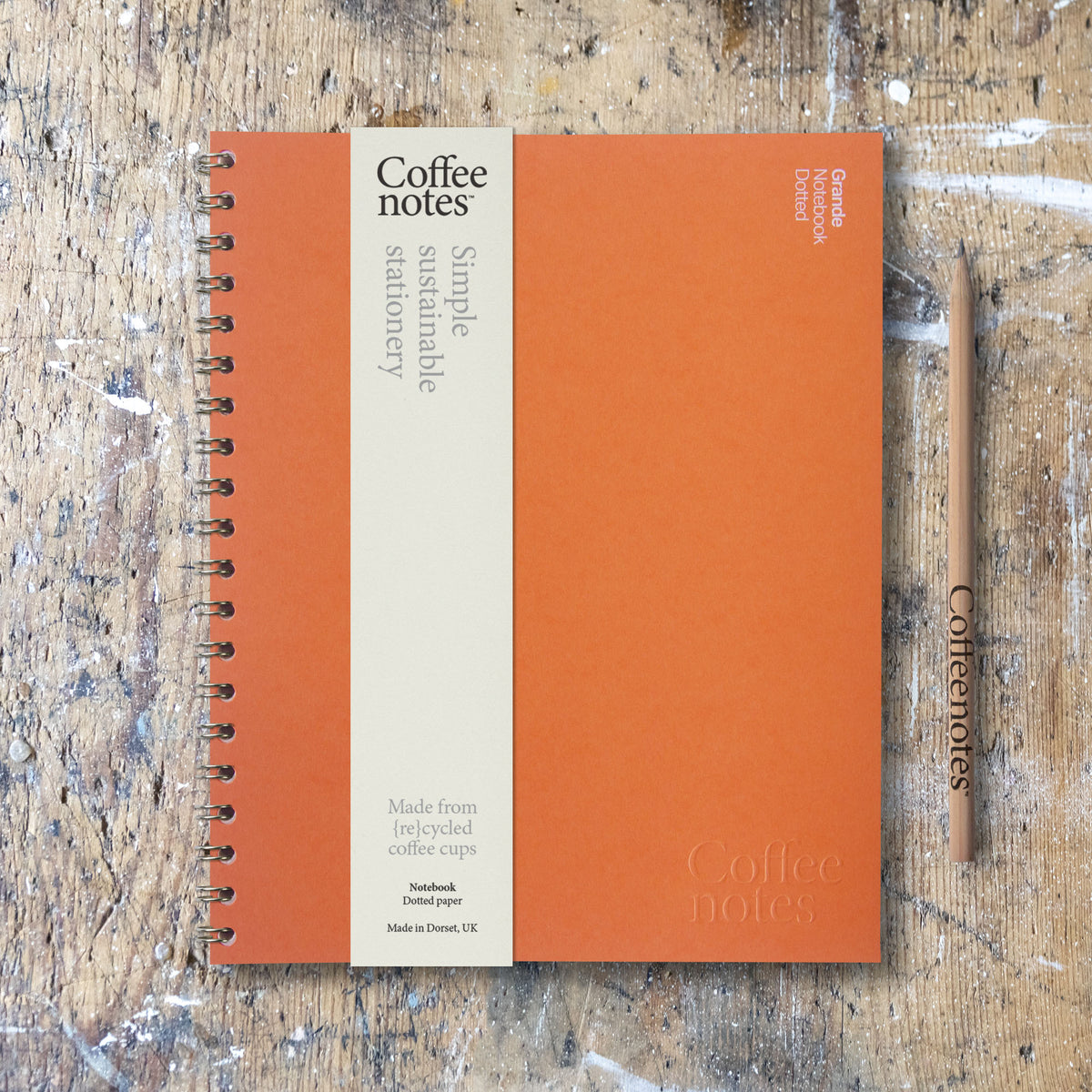 Orange Wirebound Notebook (Dotted)