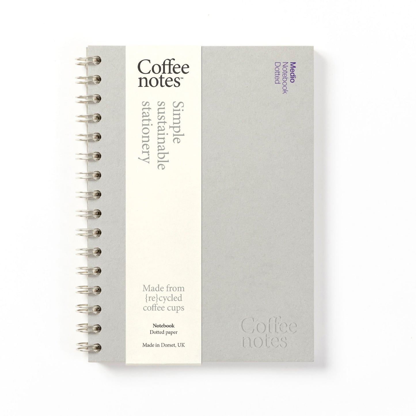 Grey Wirebound Notebook (Dotted)